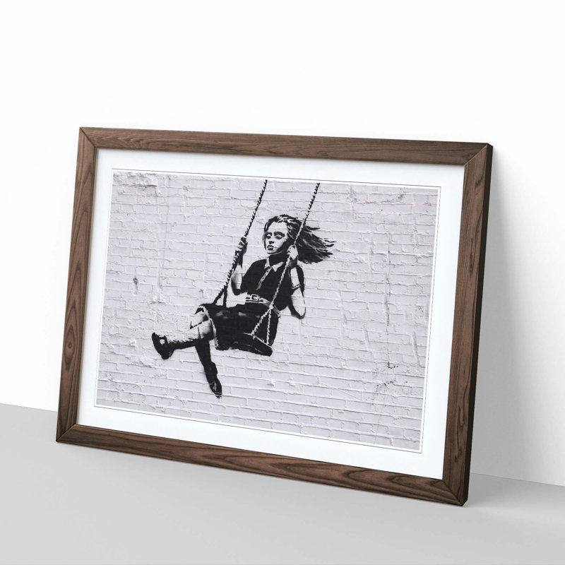 Banksy - Single Picture Frame Print, Walnut