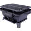 Barbecue portatif en fonte - polyvalent pour différents aliments, camping idéal et pique-nique, rétention de la chaleur, expériences culinaires en plein air