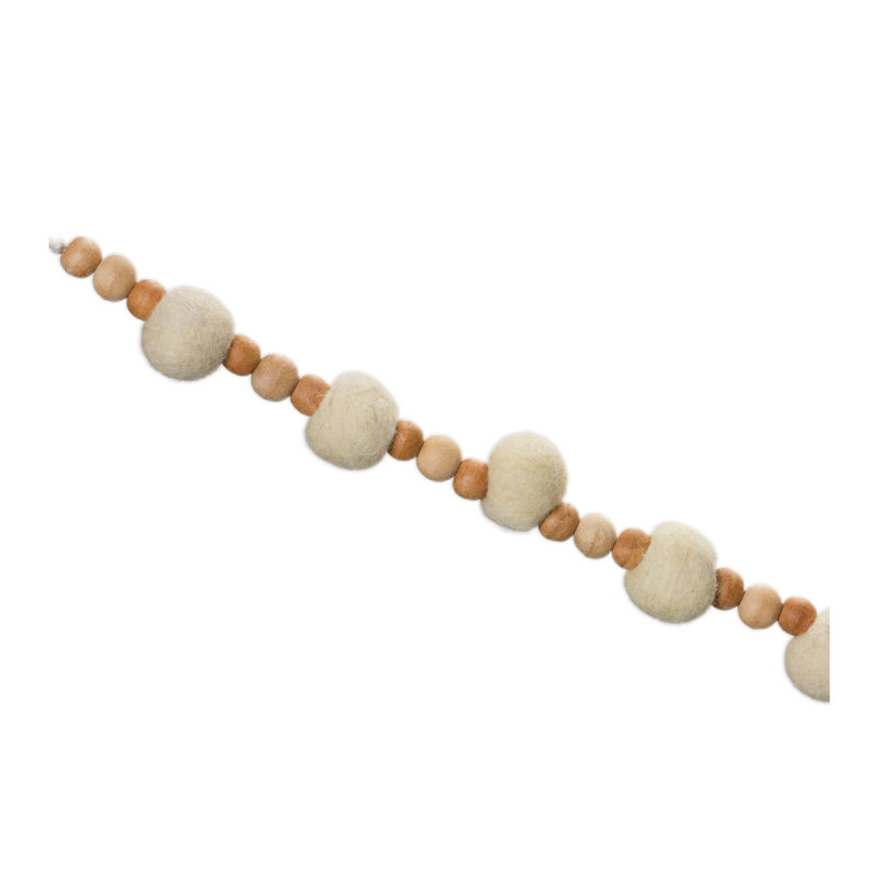 Wood 68'' Novelty Garland Garland, Tan/White
