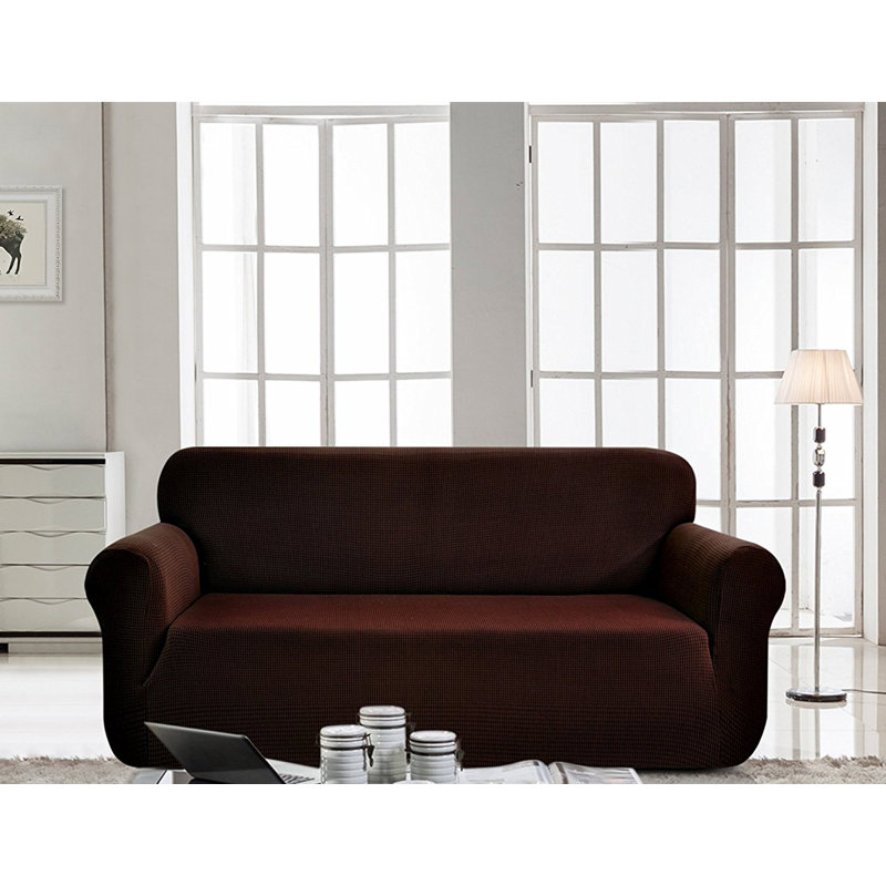 Housse pour causeuse à coussins carrés/rectangulaires, Brun, H 23 po x l 70 po x P 24 po