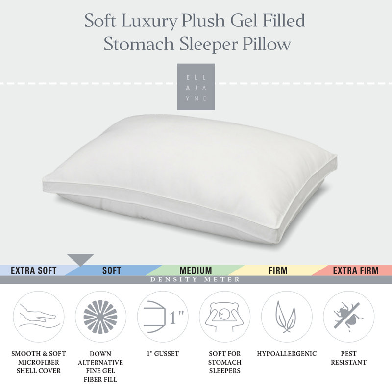 Ella Jayne White Hypoallergenic Microfiber Gusseted Pillows Set of 2