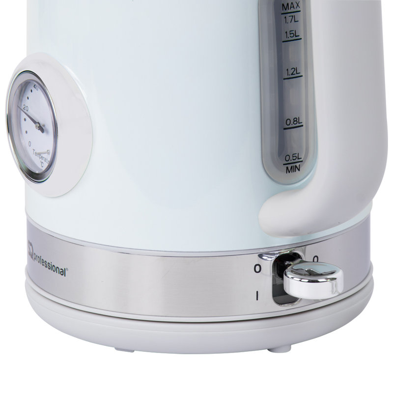 SQ Professional Stainless Steel 1.7 Kettle and 2 Slice Toaster, Blue/Teal/Navy/Azure