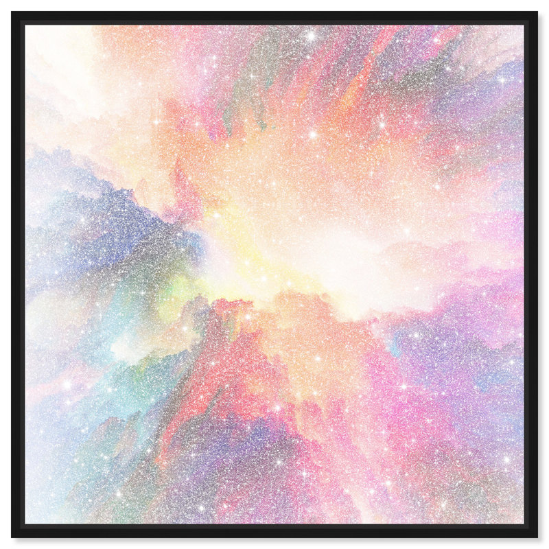 Pastel Bloom Diamond Dust Shimmer Framed Canvas by Oliver Gal, 13" H x 13" W