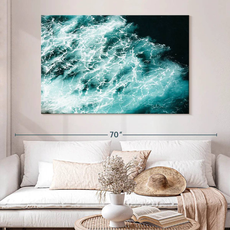 Gillard Turquoise Ocean Wave, 34" H x 51" W