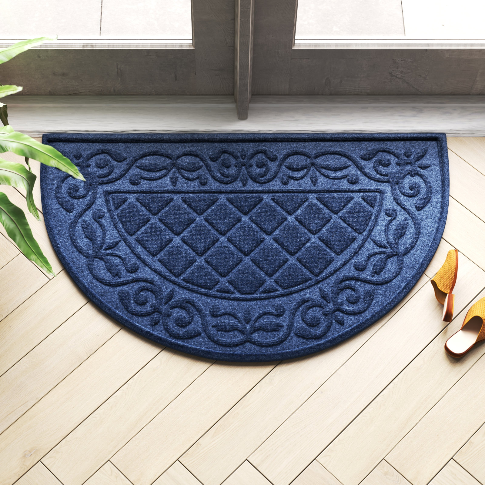 WaterHog Tristan 24" x 39" Non-Slip Doormat, Navy