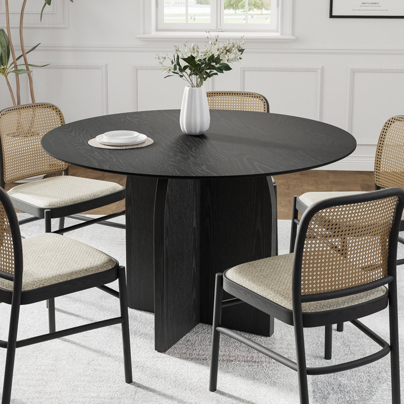 Table de salle à manger Enciso, H 30 po x L 45 po x l 45 po, Noir