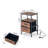 3-Tier Nightstands With Charging Station,Set Of 2,End Table,Bed Side Table With Two Fabric Drawers