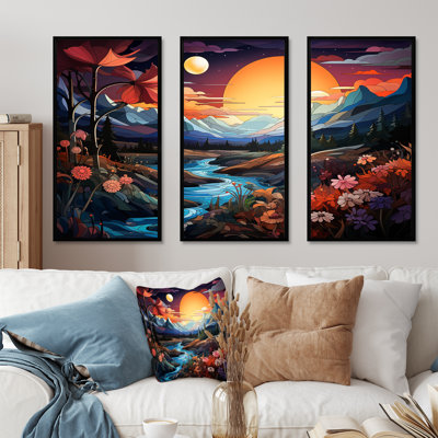 «Yellow Enchanted Meadows Fantasy II», art mural abstrait