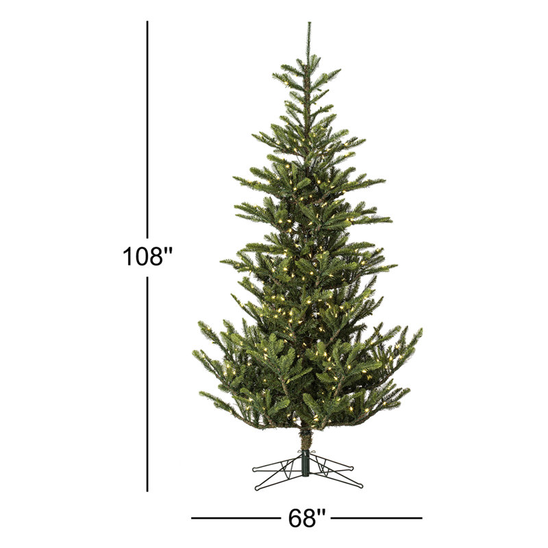Alberta Green Spruce Artificial Christmas Tree with Warm White Lights with LED, 9' H