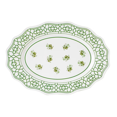 SPRING GARDEN MELAMINE LARGE SCALLOPED SERVING PLATTER