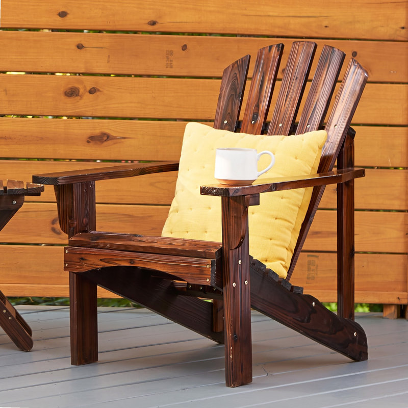 Chaise Adirondack en bois Brently, Brun brûlé