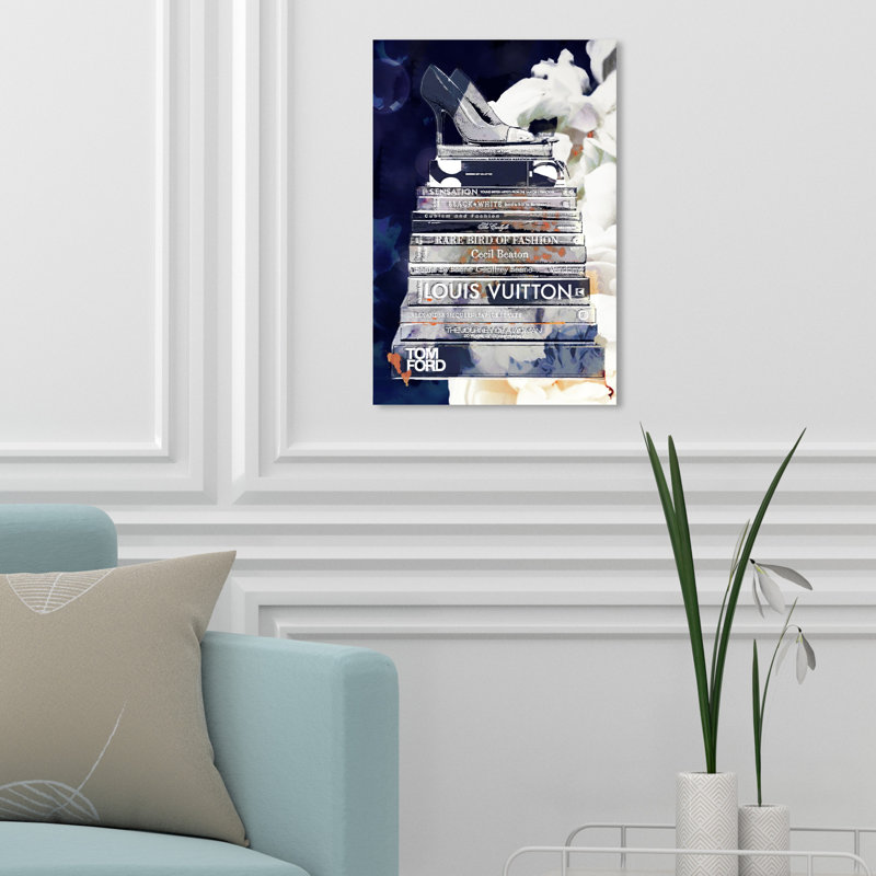 Pensées bleues profondes - Impression sur toile, Toile tendue, H 30 po x l 20 po
