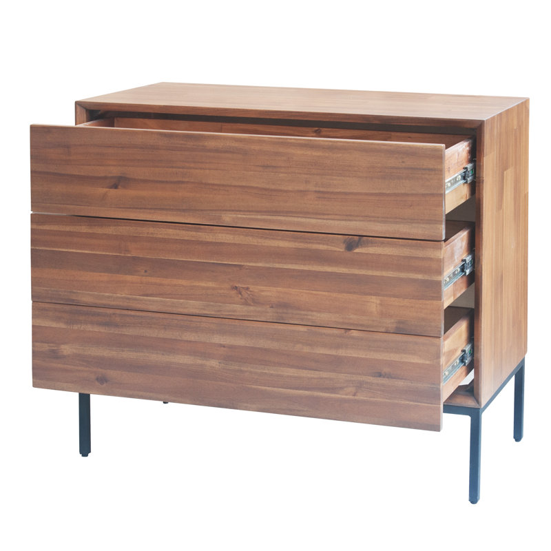 Varela 35.5'' W 3 - Drawer Dresser, Brown