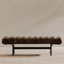 Banc rembourré en cuir véritable Penina-706929648