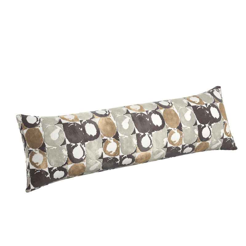 Coussin Birstall, H 12 po x l 24 po, Motif géométrique brun