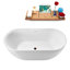 Baignoire autoportante blanche lustrée 55 "avec drain interne Streamline