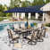 Alyah 6 - Person Rectangular Outdoor Dining Set with Swivel Chairs & Thick Cushions