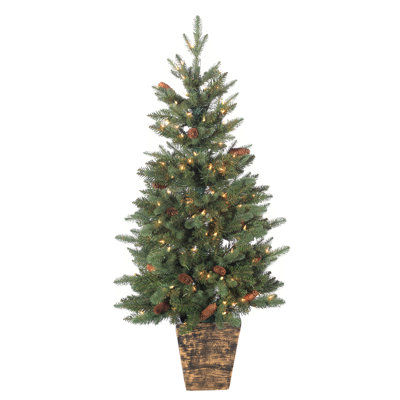 Potted 4' Pre-Lit Pine Tree
