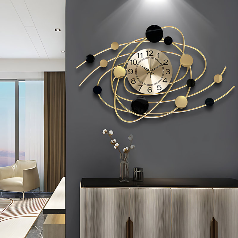Horloge murale silencieuse 28 pouces Polaris pour le salon et la chambre à coucher - Horloge à quartz moderne au design épuré pour le bureau personnel