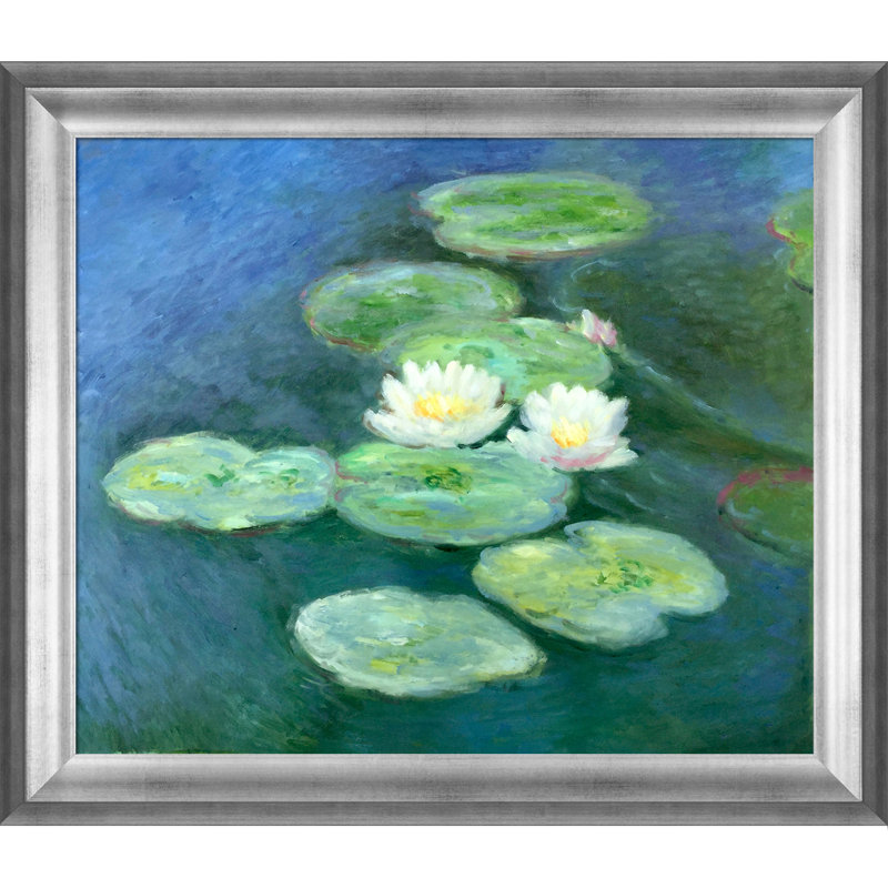 «Water Lilies, Evening» par Claude Monet, peinture encadrée, H 25 po x l 29 po x P 2 po, Antique athénien