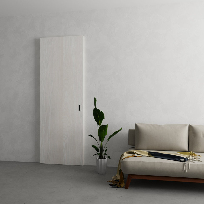 Grange cachée - ESSENTIAL 8001 - Portes en placage de bois - Ensemble coulissant Magic , 18 po x 80 po, Cendre Franko