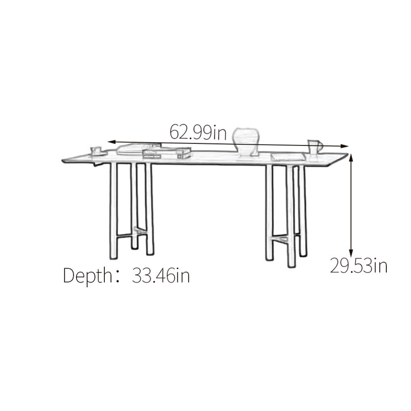 Table de salle à manger en bois massif brun clair, H 29,53 po x L 62,99 po x l 33,46 po