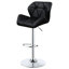 2 tabourets de bar contemporains - Revêtement noir confortable, élégant piédestal en métal avec capitonnage élégant et base pour une salle à manger moderne et polyvalente-2139088828