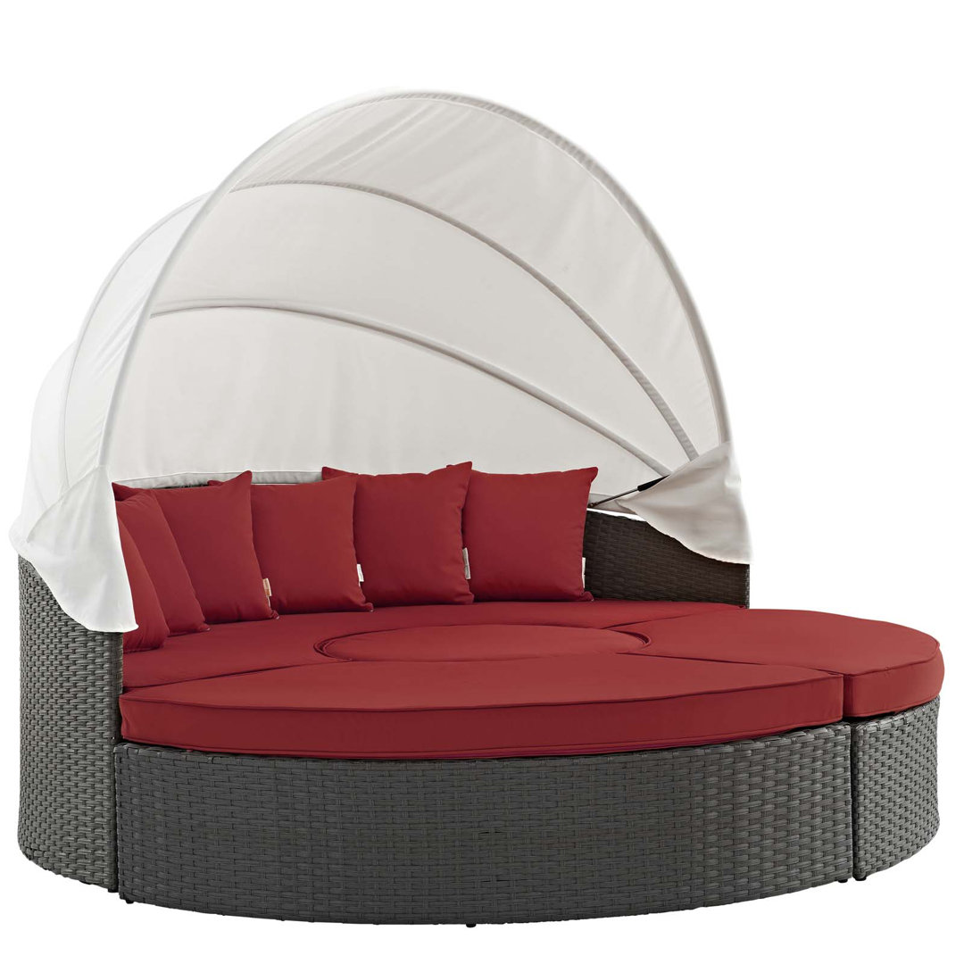 Modway Stopover Outdoor Patio Sunbrella Daybed Modway Color: Canvas Jockey Red Sunbrella® Canvas