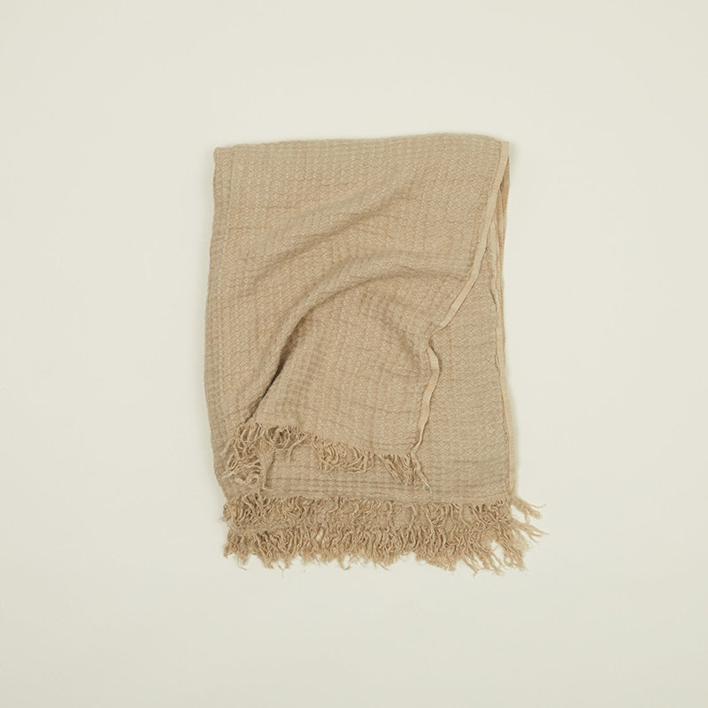 Simple Throw Blanket, 70" L x 50" W, Flax