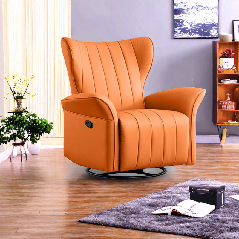 Fauteuil inclinable en simili cuir Nikhad, Orange