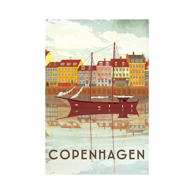 Denmark-Copenhagen Port by Missy Ames - Print on Canvas, 45.72cm H x 30.48cm W x 1.9cm D, Wrapped Canvas