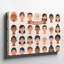 La toile crée une illustration vibrante et inclusive mettant en vedette un groupe d'art mural composé de visages stylisés représentant divers art mural sur toile-1236868064
