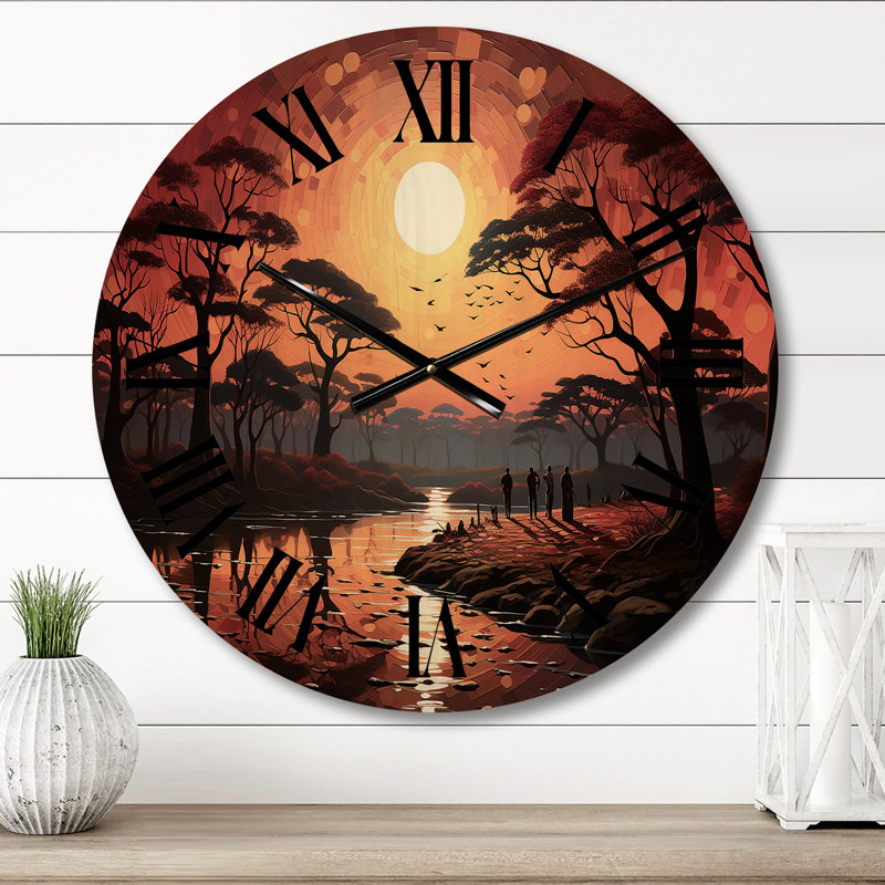 Horloge murale en bois massif Prestynne, Moyenne