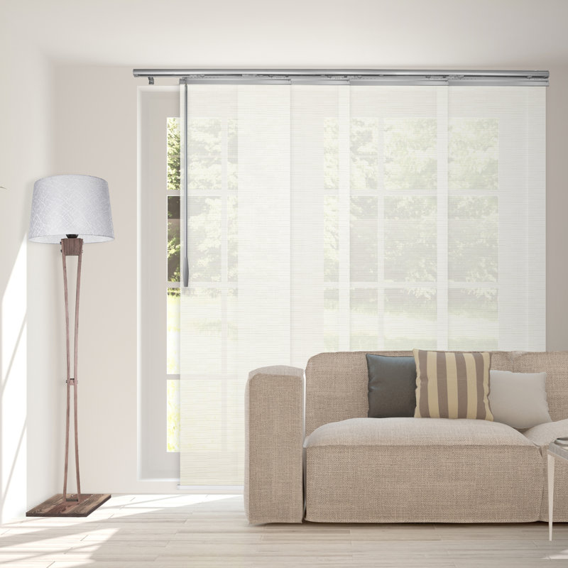 Store vertical en filigrane semi-diaphane, Nickel satiné, L 88 po x L 116 po