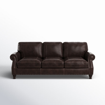 Ellard Genuine Leather Rolled Arm Sofa