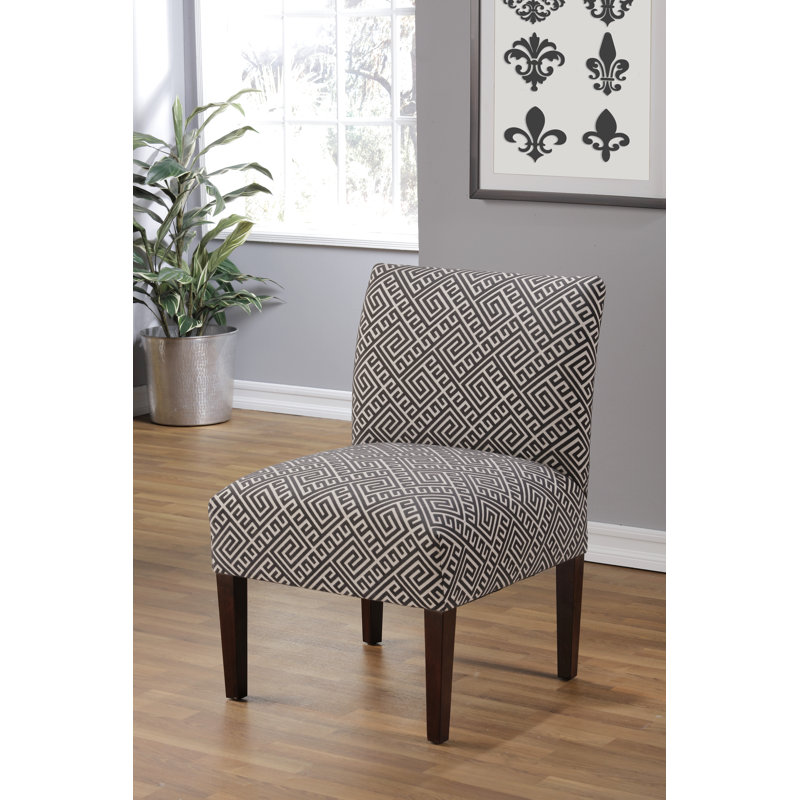 Fauteuil de chambre Lonara, 100% polyester noir / crème / gris