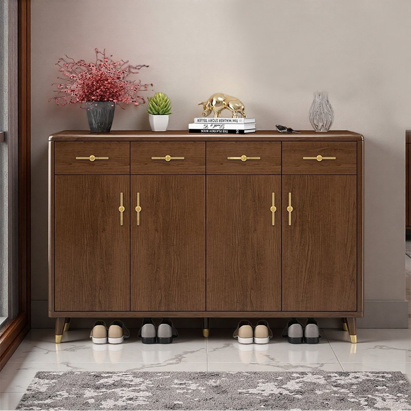 Chinese style entrance storage shoe cabinet, 39.37" H x 55.12" W x 13.39" D