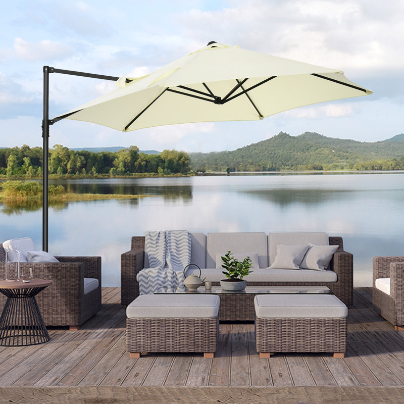 Braiya 256cm Cantilever Parasol, Beige
