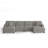4 - Piece Upholstered Gray Chenille Modular Sectional Sofa with Armrests & Throw Pillows-1761462943-1761462937