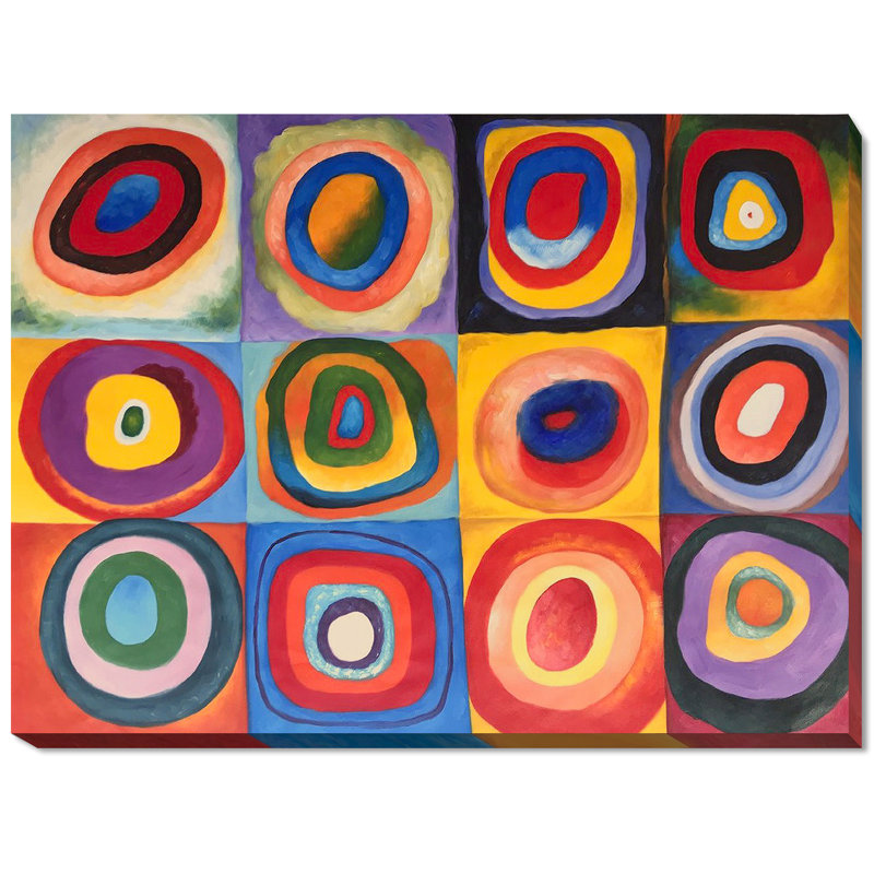 « farbstudie quadratique » par wassily kandinsky,-image image sur toile, H 34 po x l 46 po x P 2 po