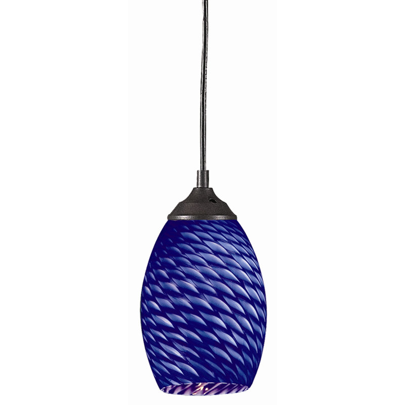Crouse 1 - Light Single Pendant, Blue, Sand Black