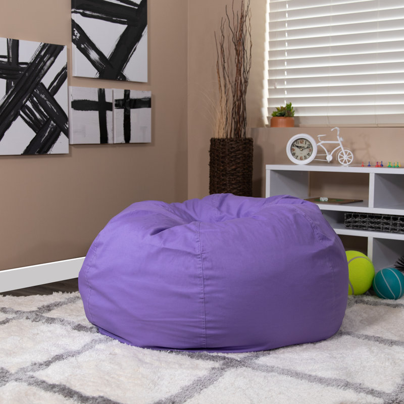 Fauteuil à billes en coton Classic, Sergé de coton mauve, Grand