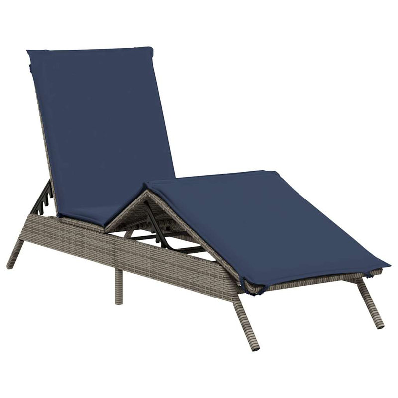  Repose-pieds de patio en PE, Gris, Marine