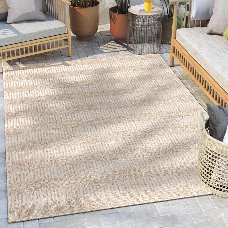 Well Woven Medusa Stria Geometric Flat-Weave Indoor/Outdoor Area Rug, Rectangle 120 x 160cm