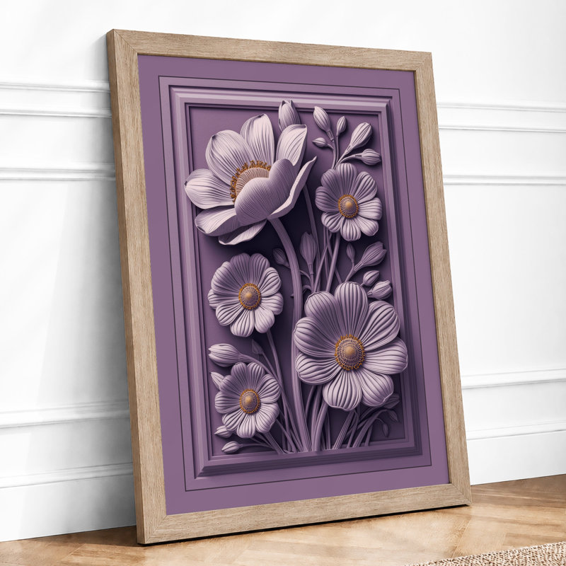 Lavender Botanica Botanical - Framed Print, Oak, A4 - 29.7 x 21.0 cm