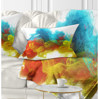 Encre colorée dans l'eau - coussin imprimé abstrait