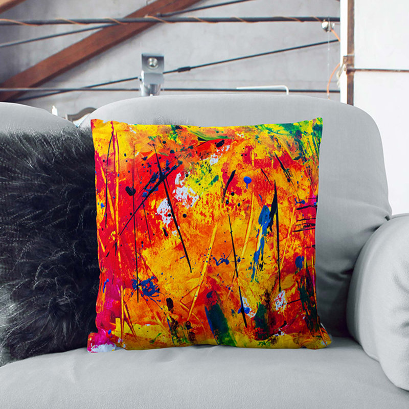Abstract Square Cushion, 40 x 40 cm, White