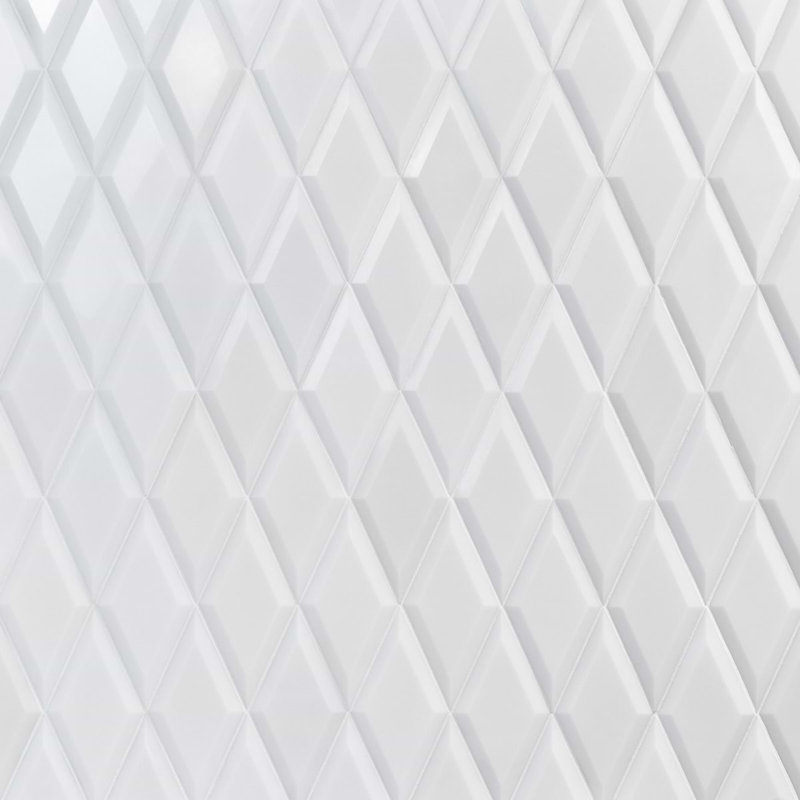 Basque 6x12 Beveled Polished Marble Tile, White