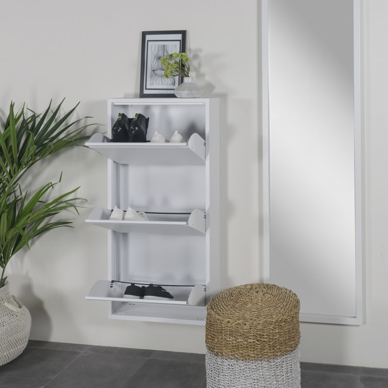 Billy 6 Pair Flip Down Shoe Storage, White