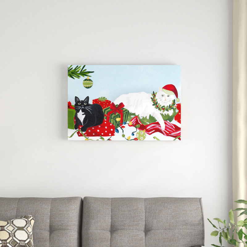 Meowy Hissmas Collection A by June Erica Vess - Graphic Art Print, 51cm H x 76cm W, Wrapped Canvas